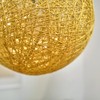 Modern Medium Cream Lattice Wicker Rattan Globe Ball Style Ceiling
