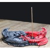 Auspicious Infinity Red And Black Unity Dragons Decorative Incense Burner