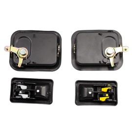 RLB-HILON Exterior & Interior Door Handle Compatible with Jeep Wrangler 1987-2006, for Jeep CJ 1976-1986 Driver & Right Passenger Side Door Handle, 4PCS