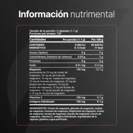 9 Tipos De Magnesio Cloruro 240 Caps. B Life 9 Mag Platinum Sabor Sin sabor