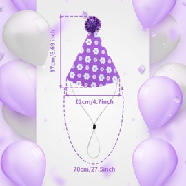 Pai Sence 12 Pcs Large Party Hats for Adults Colorful Felt Party Hats with Pom Poms Cone Birthday Hat L