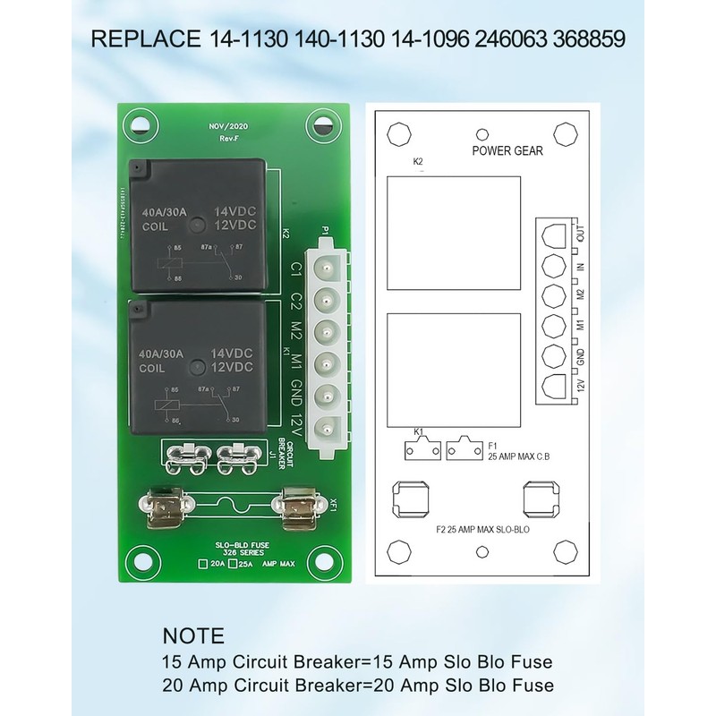 RV Slide Out Relay Control Board Compatible with Power Gear