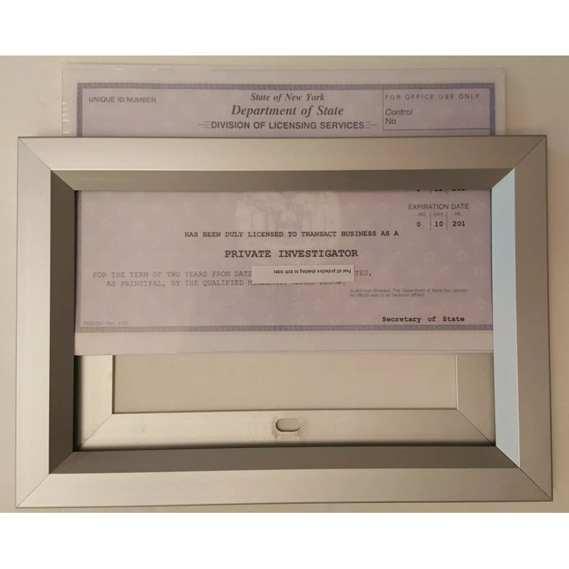 BuildingSigns.com LICENSE FRAME 8.5X5.5 NYC ( Heavy Duty - Aluminum)