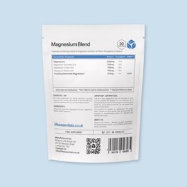 Life Essentials High Strength Magnesium Blend 750mg - 3 in 1 Magnesium Supplements (Glycinate, Citrate, Malate), Muscle Nerve Function, Quality Sleep, Vitality 90 Pure Capsules for Maximum Absorption