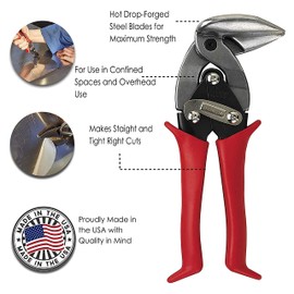 Midwest Tool MWT-6900L Snip, Red, Left