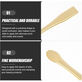 CHILDWEET Espátulas Cosméticas Doradas para Crema Facial y Mascarillas de Abs 10 Cucharas para Mezclar y Probar Lociones, Ideales para Mujeres