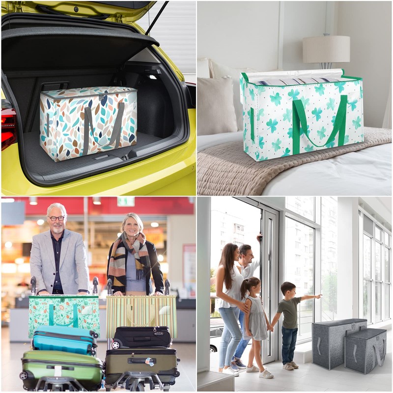 BALEINE 4-Pack Oversized Moving Bags with Reinforced Handles, Heavy-Duty Storage