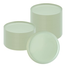 Moderna 6.3 Inch Premium Disposable Plates, 200 Round Plastic Plates For Parties - Durable, Heavy-duty, Mint Green Plastic Dinner Plates, For Warm And Cold Foods, Ideal For Cafes - Restaurantware