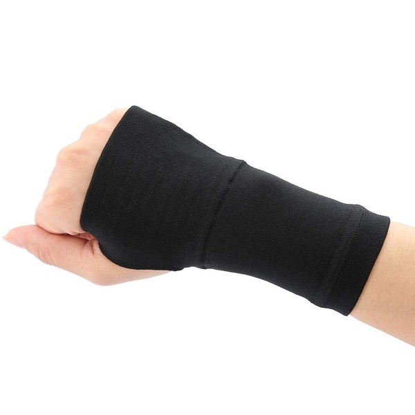 Semme Wrist Support Hand Bandage Thumb Support 1 Pair Bandage Wrist for Hand Waterproof Pain Relief for Carpal Tunnel, Rheumatism, Tendonitis, Typing, Yoga, Pilates (Black, M)