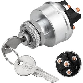 Ignition Switch with Key, 4 Position Universal Key Ignition Switch 12v for Car, Truck, Tractor, Trailer, Forklift, and More, Acc/Off/IGN/Start