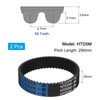 sourcing map 2pcs HTD-5M Rubber Timing Belt 58 Teeth, 290mm