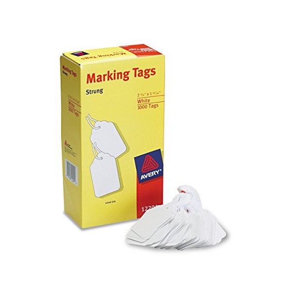 Avery 12201 Medium-Weight White Marking Tags, 2 3/4 x 1