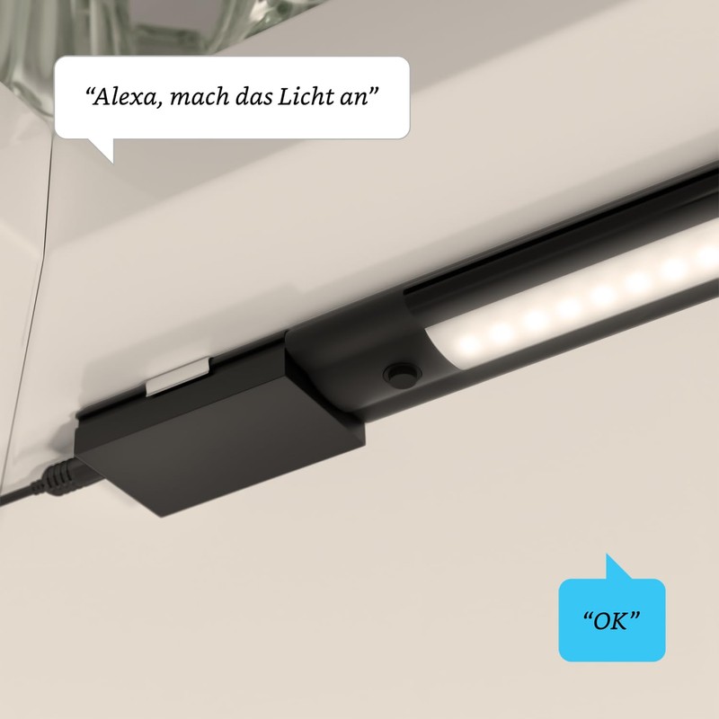 ledscom.de Siris Smart LED Under-Unit Light Black Matt with WLAN