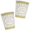 Unique Party 49586 - 9oz Golden Birthday Paper Cups, Pack
