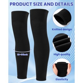 Chicingyou 2 Pcs Knit Ice Hockey Socks 28-30 Inch Black Adult Sizes Thick and Durable for Men Outdoor Activities