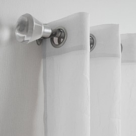 No. 918 Erica Crushed Sheer Voile Grommet Curtain Panel, 51" x 84", White