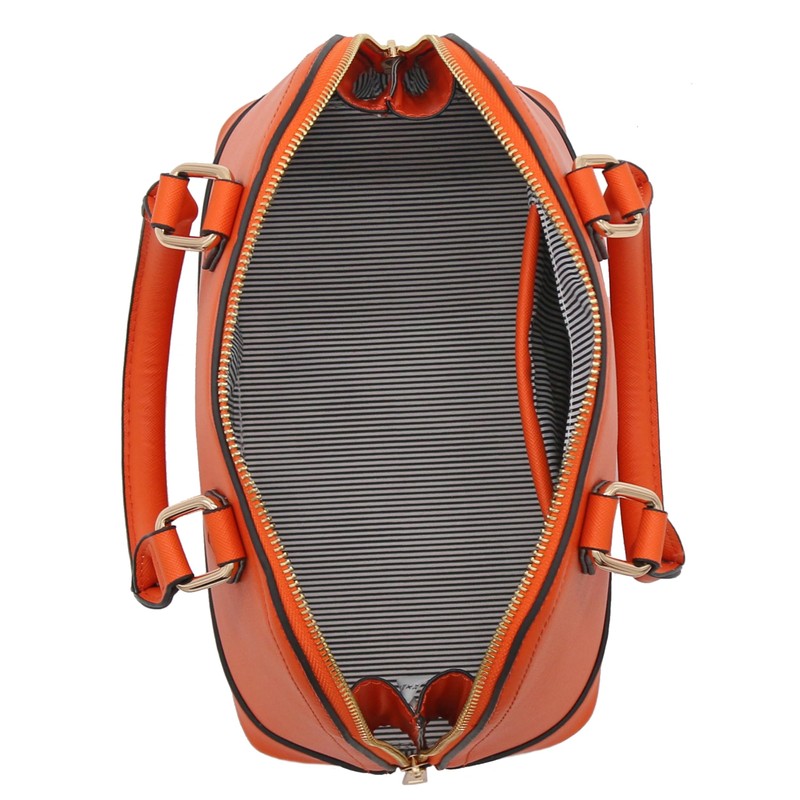 Zip-Around Classic Dome Satchel (Orange)