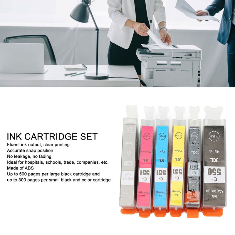 Printer Ink Cartridge Set No Fading Accurate Ink Cartridge Replacement