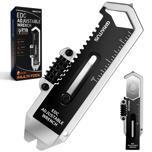 Small Multitool Wrench 9 in 1 Pocket Adjustable Wrench with