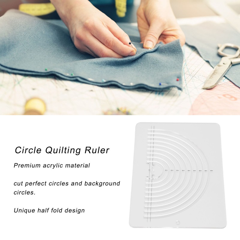 Circle Quilting Ruler Semicircle Durable Clear Acrylic Highly Accurate Wide