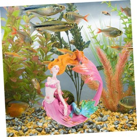 VILLFUL Mermaid Figurine Decor Premium Resin Fish Tank Ornament Vivid Landscape Decoration for Aquariums Lightweight Easy to Care for Enhancing Fish Tank Aesthetics