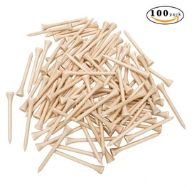 THIODOON Golf tees 2 1/8 inch Less Friction Wood Tees Training for Golfer Professional Natural Wood Golf tees Bulk 100 Count Golfing Tees(Wood,2-1/8 inch 54mm)