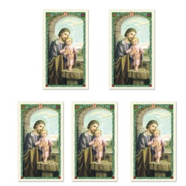 St. Joseph Laminated Catholic Prayer Cards Set of Five
