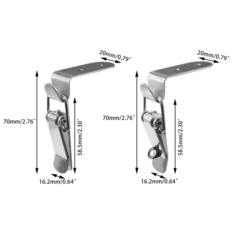 Tension Lock Box Closure, 90 Degree Coupling Bow Hook Closure,