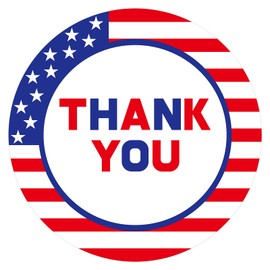 Anwyll American Thank You Stickers - USA Patriotic Thank You Stickers for Small Business 480Pcs 1.5Inch 4th of July Thank You Sticker for Packaging Self-Adhesive Independence Day Thanks Seal Sticker