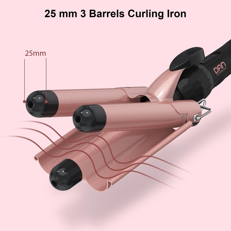 DAN Technology 3 Barrel Curling Iron Hair Crimper for Women,