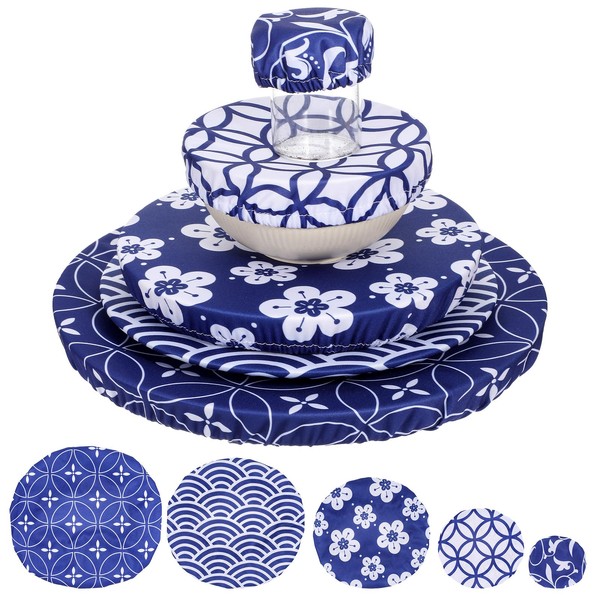 5 Pcs Bowl Covers Reusable in 5 Sizes- Elastic Lids