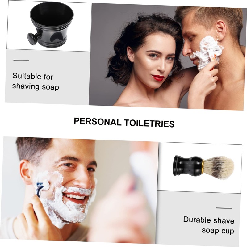 NOLITOY Men's Shaving Set Shaving Bowl Brush Soap Cup Plastic