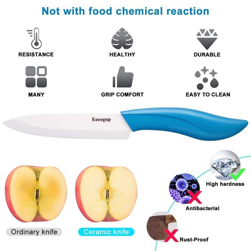 Updated Version Ceramic Knife Set 4-Piece Color with Sheaths (Includes