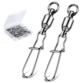 High Strength Swivels, Stainless Steel Sarkan Ball Bearing Swivels, Quick Snap, Corrosion Resistant, Fishing Tackle Set of 30, 9 Sizes (30 # (50kg) 30 Pieces