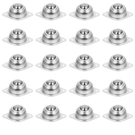 TEHAUX 20pcs Roller Ball Transfer Bearings Universal Rotation Caster Smooth& Silent Moving Roller Bearing Steel Round Ball Transfer Unit for Transmission