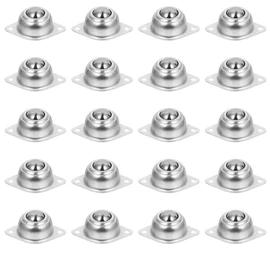 TEHAUX 20pcs Roller Ball Transfer Bearings Universal Rotation Caster Smooth& Silent Moving Roller Bearing Steel Round Ball Transfer Unit for Transmission