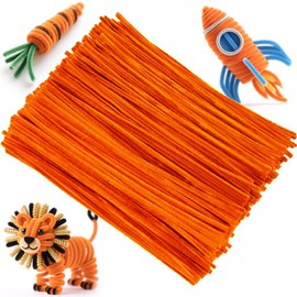 Ainiv 200PCS Pipe Cleaners Craft, 30cm Orange Crafting Pipe Cleaners, Fuzzy Sticks Craft Supplies, Chenille Stems for DIY, Arts & Crafts for Christmas Tree Creative Handmade DIY Decoration