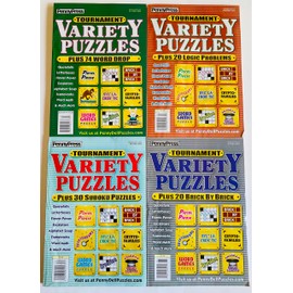 Lot of 4 Penny Press Tournament Variety Puzzles. Autumn 2024, Summer 2023, Spring 2023, and WInter 2022