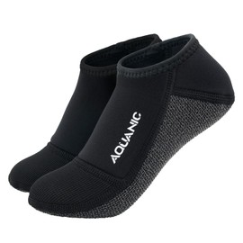 nitescuba Diving Socks 2.5 mm Neoprene Wetsuit Socks Thermal Water Socks Fin Socks for Snorkelling Surfing, Black Low Kevlar, L