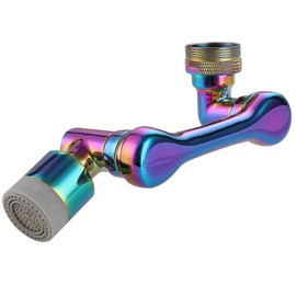 Holge 1080 Degree Swivel Faucet Extender Universal Bathroom Rotatable Tap Nozzle Kitchen Sink Aerator Radiant Rainbow