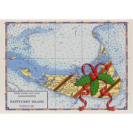 Nautical Christmas Cards, Nantucket Holiday, Cello Pack of 10, by Gaines Graphics