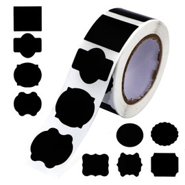 500 Pcs Label Stickers for Storage, Chalkboard Labels for Jars Waterproof Kitchen Pantry Labels Reusable Blackboard Stickers for Craft Room Weddings Mason Bottles Storage Bins Containers