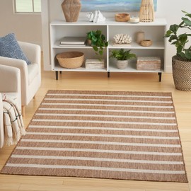 Nourison Positano Indoor/Outdoor Jute Ivory 4' x 6' Area Rug, Easy Cleaning, Non Shedding, Bed Room, Living Room, Dining Room, Deck, Backyard, Patio (4x6)