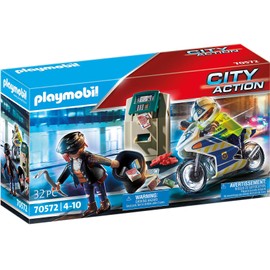 PLAYMOBIL PLAYMOBIL City Action 70572 Polizei-Motorrad: Verfolgung des Geldräubers, Für Kinder von 4-10 Jahre