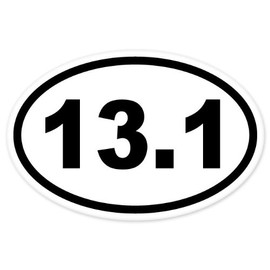 13.1 Oval Half Marathon Run Vinyl Car Bumper Window Sticker 3" x 2"