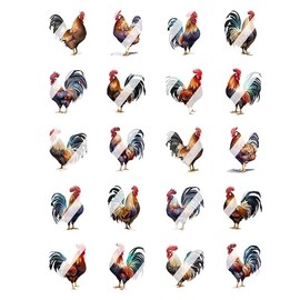 Rooster Chicken Nail Art Decals - Design #2
