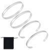 UNICRAFTALE 4Pcs 2 Styles Grooved Cuff Bangle 5.1cm Inner 201