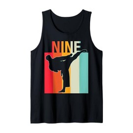9th Birthday Gifts Karate Retro Taekwondo Martial Arts Boys Tank Top