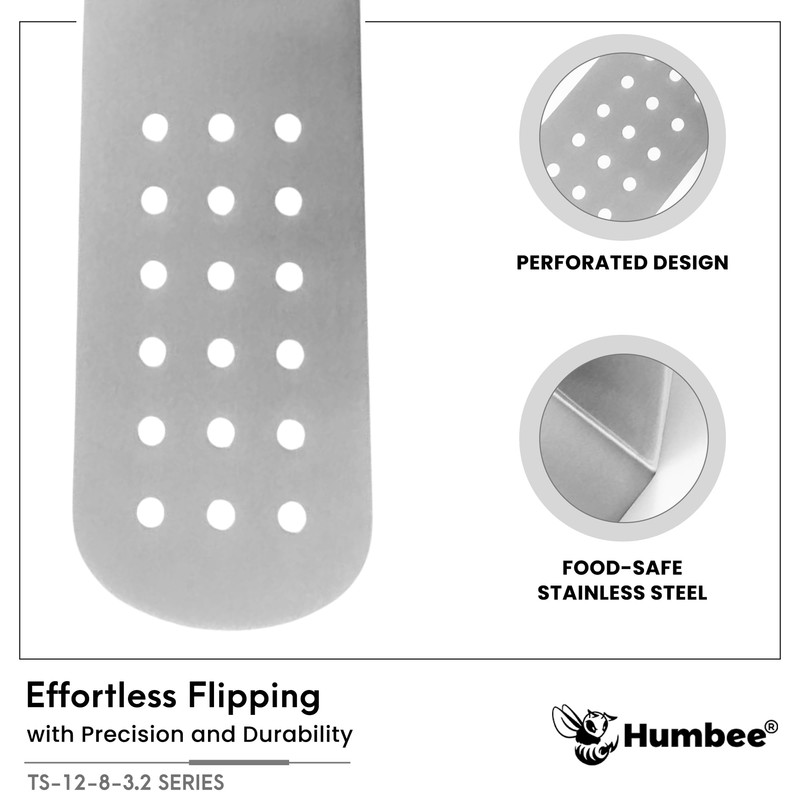 Humbee 9" x 3" Perforated Rounded Edge Turner, Dishwasher Safe