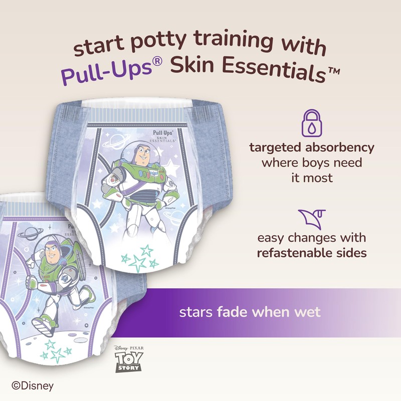 Pull-Ups Boys' Skin Essentials Potty Training Pants, Training Underwear, 3T-4T
